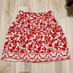 Speechless Fairycore Whimsical Bouncy A-Line Red and White Floral Vintage Skirt
